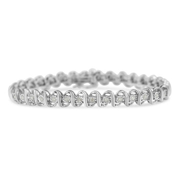 Trang sức Haus Of Brilliance Bạc 925 1.0 cttw Miracle-Set Round Kim cương S-Link Tennis Vòng đeo tay (I-J Color, I3 Clarity) -7" chính hãng 6 haus of brilliance 925 sterling silver 1 0 cttw miracle set round diamond s link tennis bracelet i j color i3 clarity 7 60 7942wdm