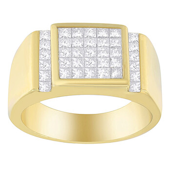 Trang sức Haus Of Brilliance Nam Vàng 14K 2 ct TDW Kim cương Cluster Nhẫn (G-H, VS1-VS2) chính hãng 6 haus of brilliance mens 14k yellow gold 2 ct tdw diamond cluster ring g h vs1 vs2 54 1854ydm