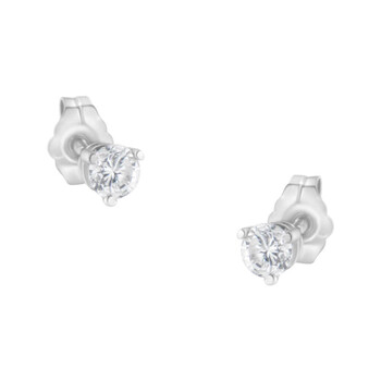 Trang sức Haus Of Brilliance Platinum 1/2ct TDW 3 Prong Martini Set Round-Brilliant Kim cương Solitaire Stud Bông tai (khuyên tai, hoa tai, H-I, SI2-I1) chính hãng 6 haus of brilliance platinum 1 2ct tdw 3 prong martini set round brilliant diamond solitaire stud earrings h i si2 i1 79 2702wdm