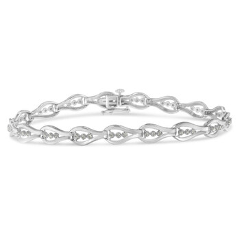 Trang sức Haus Of Brilliance Bạc 925 1/2ct TDW Kim cương Link Vòng đeo tay (I-J, I3-Promo) chính hãng 6 haus of brilliance sterling silver 1 2ct tdw diamond link bracelet i j i3 promo 60 8003wdm