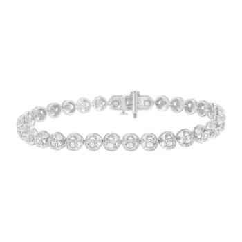 Trang sức Haus Of Brilliance Bạc 925 1ct. TDW Kim cương Circle Link Eternity Vòng đeo tay (I-J, I3) chính hãng 6 haus of brilliance sterling silver 1ct tdw diamond circle link eternity bracelet i j i3 60 7787wdm