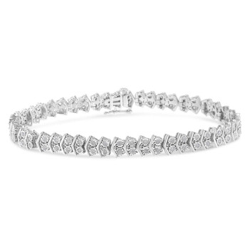 Trang sức Haus Of Brilliance Bạc 925 1ct TDW Round-cut Kim cương Link Tennis Vòng đeo tay (I-J, I3-Promo) chính hãng 6 haus of brilliance sterling silver 1ct tdw round cut diamond link tennis bracelet i j i3 promo 60 7979wdm