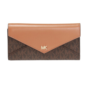 Michael Kors size lớn Logo Trifold Envelope Ví - Brown / Acorn chính hãng 6 michael kors large logo trifold envelope wallet brown acorn 32t9gf6e7b 252