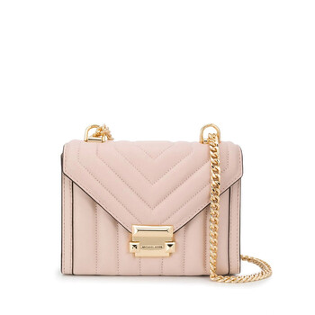 Michael Kors màu hồng Whitney Chần bông Túi đeo vai chính hãng 5 michael kors pink whitney quilted shoulder bag 30f8gxil1t 688