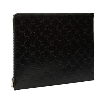 Misbhv Monogram Embossed Logo Da màu đen Pouch chính hãng 5 misbhv monogram embossed logo leather black pouch 020a463 black