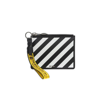 Off-White màu đen / màu trắng Nữ Diag Zip Pouch chính hãng 6 off white black white ladies diag zip pouch owna048r204230691001
