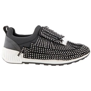 Giày Sergio Rossi màu đen Fringe Crystal Embellished Sneakers chính hãng 5 sergio rossi shoes a85020 mfn649 1110