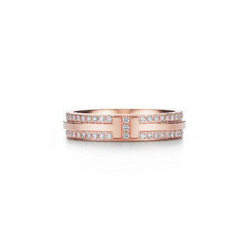 Trang sức Tiffany & Co. Vàng hồng 18K Pave Kim cương Nhẫn chính hãng 6 tiffany 18k rose gold pave diamonds ring 36821876