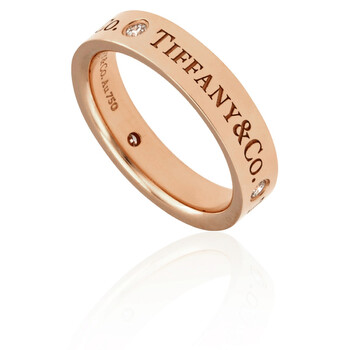 Trang sức Tiffany & Co. & Co. 18KT Vàng hồng Band Nhẫn chính hãng 5 tiffany co 18kt rose gold band ring grp07649