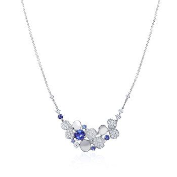 Trang sức Tiffany & Co. & CO. Nữ Tiffany Paper Flowers Kim cương và Tanzanite Cluster Dây chuyền (vòng cổ) chính hãng 6 tiffany co ladies tiffany paper flowers diamond diamond and tanzanite cluster necklace