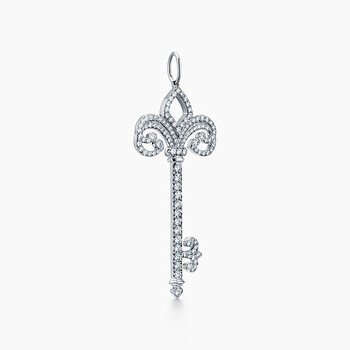 Trang sức Tiffany & Co. Platinum Kim cương Key Pendant chính hãng 6 tiffany platinum diamond pendant necklace 60660042