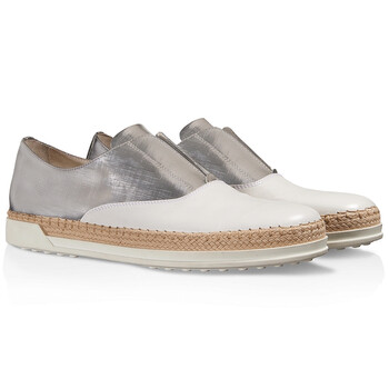 Giày Tod's nữ Slip on Sneakers with Mettalic Effect màu trắng / Platinum chính hãng 6 tods