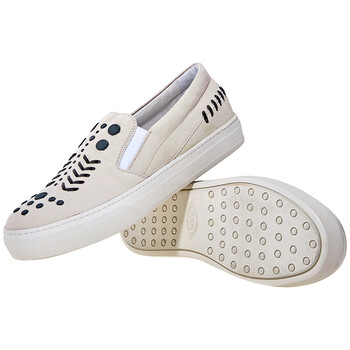 Giày Tod's nữ Suede Slip Ons màu sáng Putty chính hãng 5 tods