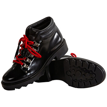 Giày Tod's nữ Leather Lace-Up Ankle Boots màu đen chính hãng 6 tods