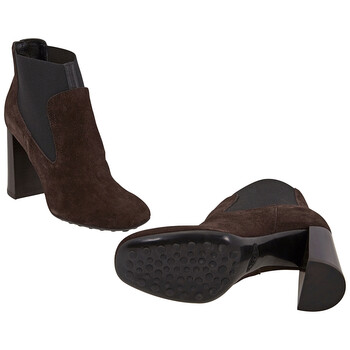 Giày Tod's nữ Chunky Heel Ankle Boots in Dark Brown / màu đen chính hãng 6 tods