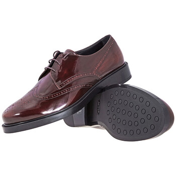Giày Tod's nữ Brushed Leather Shoes in Dark màu đỏ màu vàng cam chính hãng 6 tods