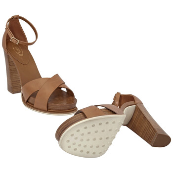 Giày Tod's nữ Smooth Leather Sandals màu sáng Natural chính hãng 6 tods