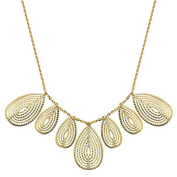Trang sức Treesse Vàng 10K Textured Teardrop Statement Dây chuyền (vòng cổ), 18" + 1" Extender chính hãng 6 treesse 20u060a018 0000000