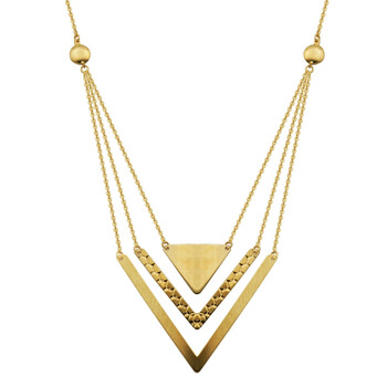 Trang sức Treesse Vàng 10K Triple Row Triangle Arrow Dây chuyền (vòng cổ), 18" + 1" chính hãng 6 treesse 20u064a018 0000000