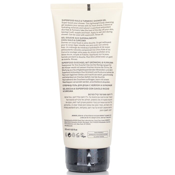 Gel Tắm Siêu Thực Phẩm Ahava Bột Cải Xanh Nghệ 200ml giá rẻ
