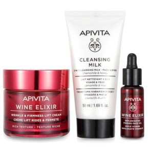 Apivita Di Vine Beauty Wine Elixir Rich Texture Gift Set Wrinkle Lift Cream 50ml