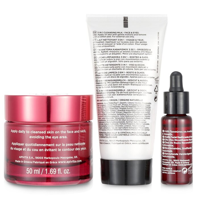 Bộ quà tặng kem nâng cơ chống nhăn Apivita Di Vine Beauty Wine Elixir 50ml giá rẻ