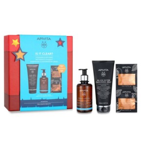 Bộ sản phẩm làm sạch dịu nhẹ Apivita Is It Clear Cleansing Soothing Set Cleansing Jelly 150ml chính hãng