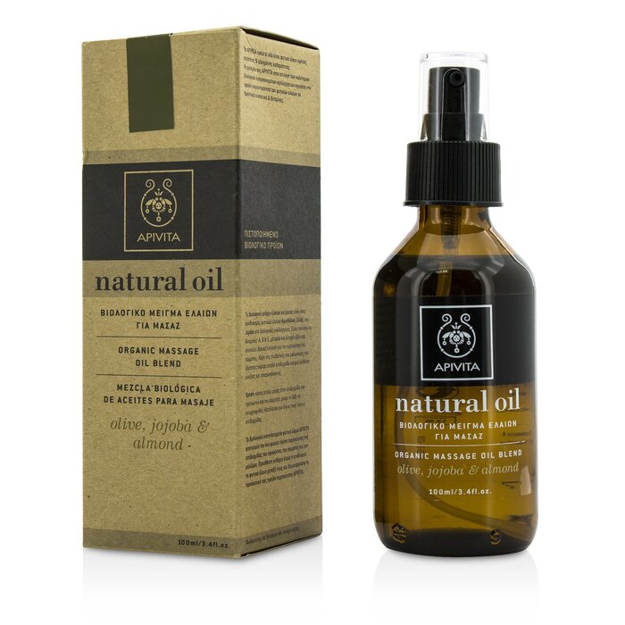 Apivita Natural Oil Olive Jojoba Almond Organic Massage Oil Blend 100ml