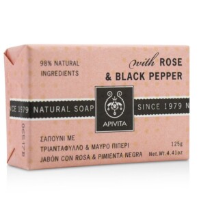 Apivita Natural Soap With Rose Black Pepper 125g