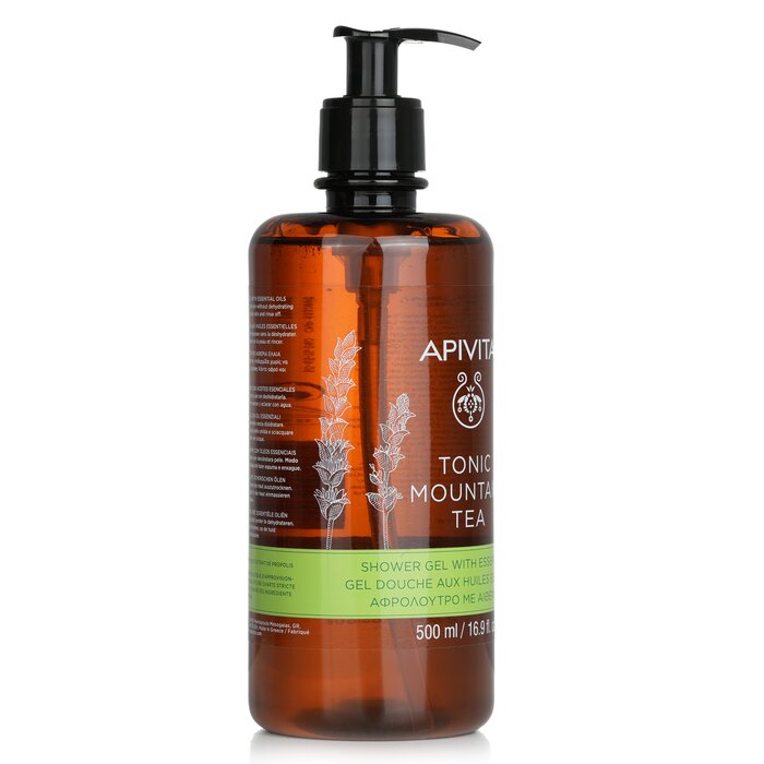 Apivita Tonic Mountain Tea Shower Gel With Essential Oils Ecopack 500ml