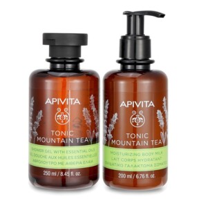 Apivita Uplift Your Mood Toning Revitalization Set Tonic Mountain Tea Shower Gel 250ml