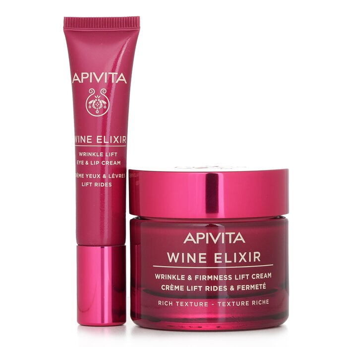 Apivita Wine Elixir Wrinkle Reduction Firmness Rich Texture Gift Set Rich Cream 50ml