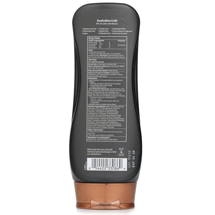 Kem Chống Nắng Australian Gold SPF 30 Có Bronzer Ngay Lập Tức 237ml giá rẻ