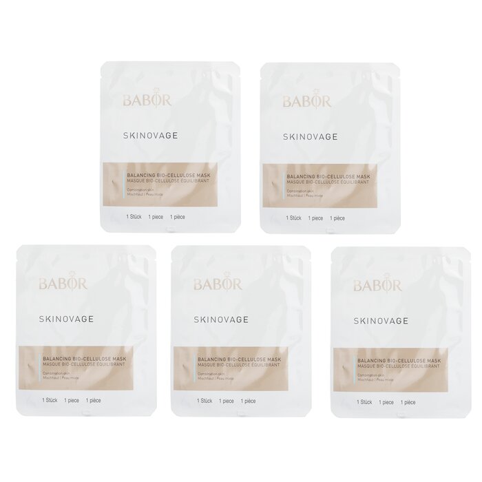 Babor Skinovage Age Preventing Balancing Bio Cellulose Mask For Combination Skin 5Pcs