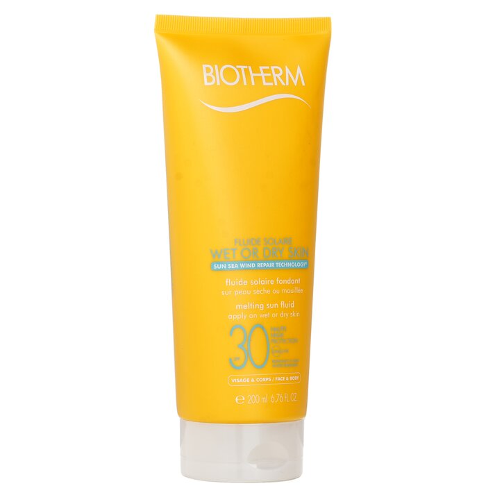 Biotherm Fluide Solaire Wet Or Dry Skin Melting Sun Fluid SPF 30 For Face Body Water Resistant 200ml