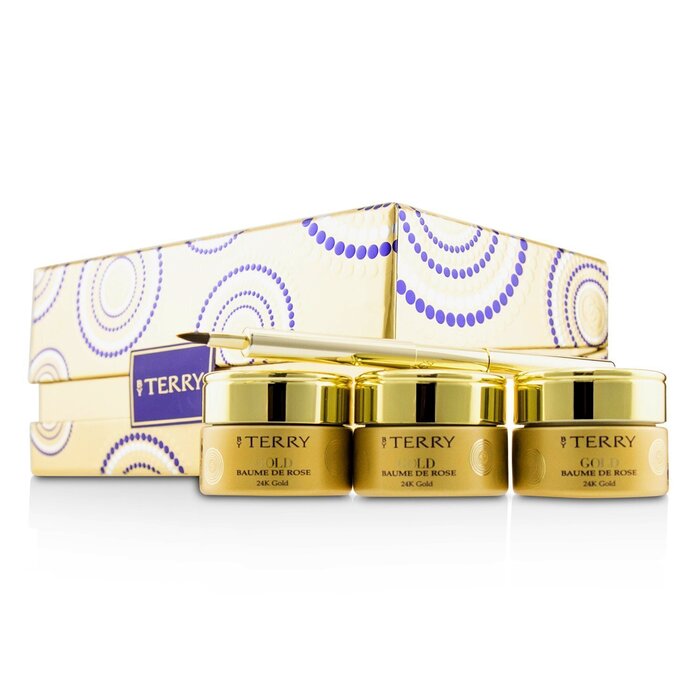 By Terry 24K Gold Baume De Rose Trio Deluxe Lip Balm Jewels 1x White Gold 10g