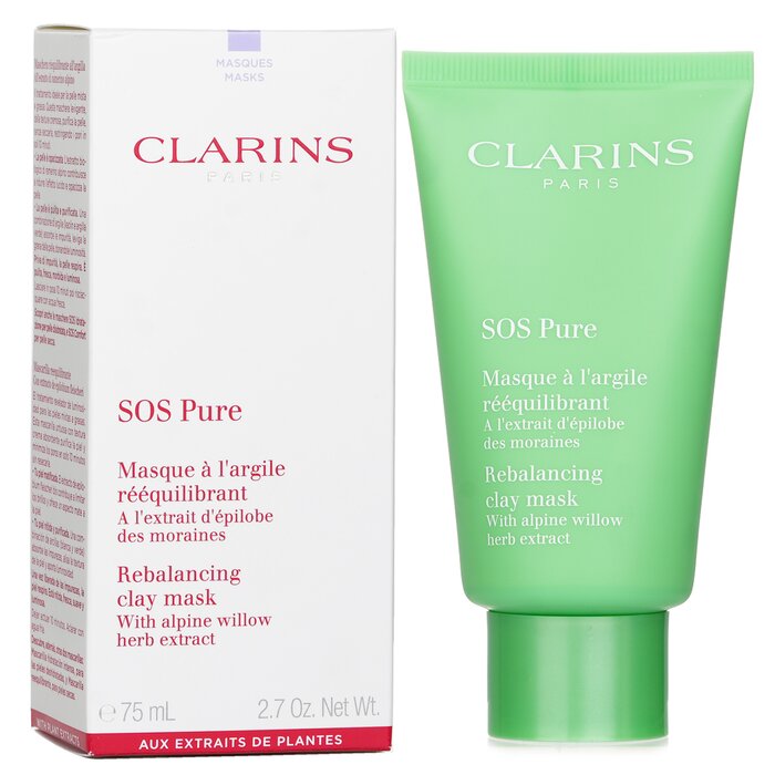 Clarins Sos Pure Rebalancing Clay Mask With Alpine Willow Combination To Oily Skin 75ml
