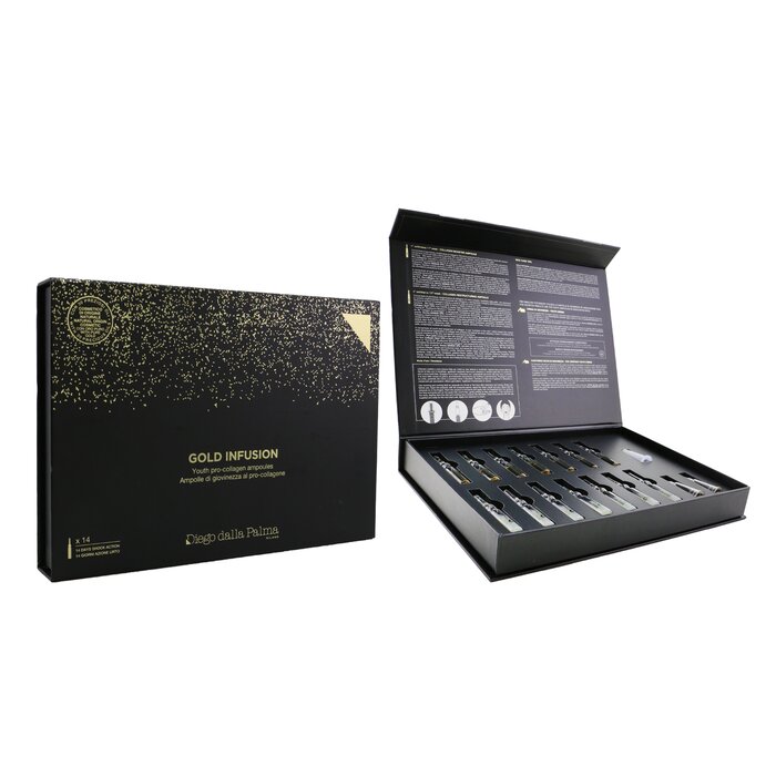 Diego Dalla Palma Milano Gold Infusion Youth Pro Collagen Ampoules 7x Collagen Booster Ampoules 7x Collagen Restructuring Ampoules 14x2ml