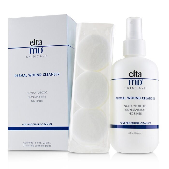 Eltamd Dermal Wound Cleanser With 21 Lint Free Cosmetic Pads 236ml