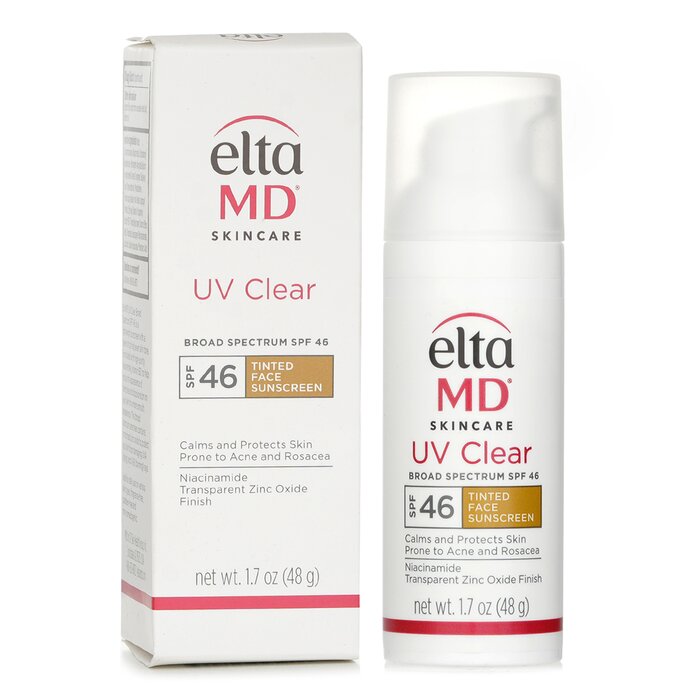 Eltamd Uv Clear Facial Sunscreen SPF 46 For Skin Types Prone To Acne Rosacea Hyperpigmentation Tinted 48g