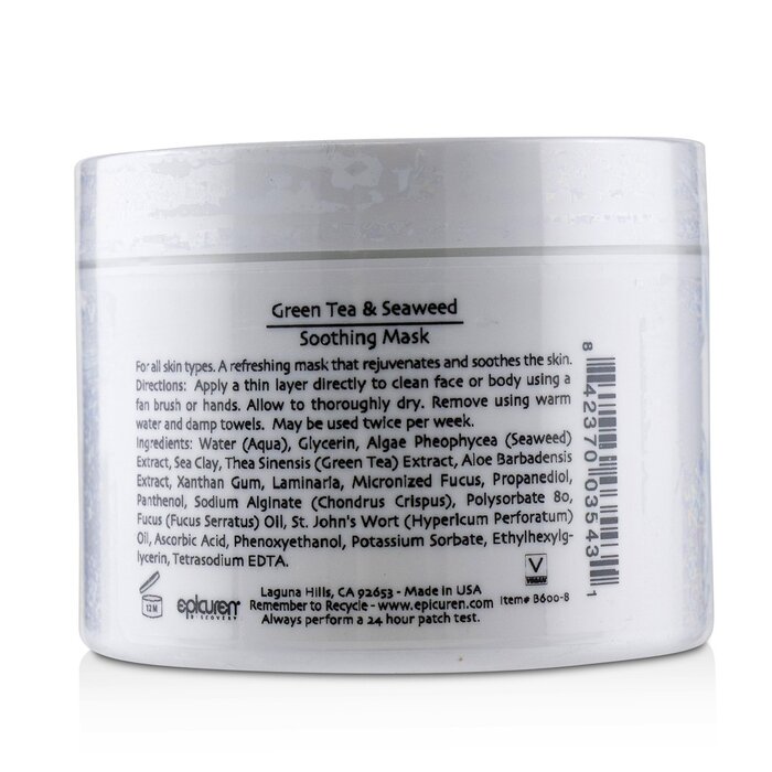 Epicuren Green Tea Seaweed Soothing Mask Salon Size 250ml