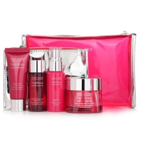 Estee Lauder Nutritious Super Pomegranate Nourish All Night Set Night Creme Milky Lotion Lotion Intense Moist Cleansing Form 4Pcs 2Bags
