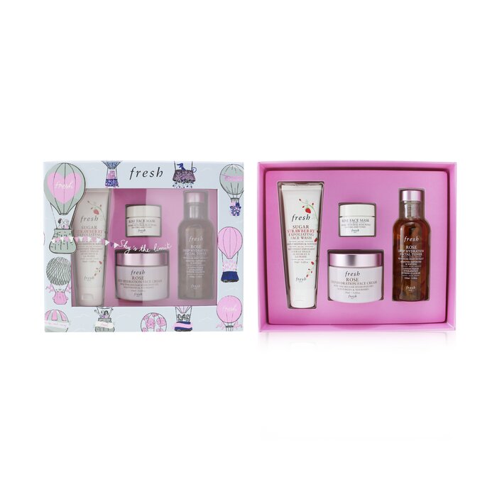 Fresh Rose Deep Hydration Skincare Set 4Pcs