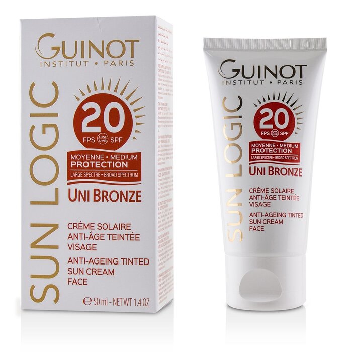 Guinot Sun Logic Uni Bronze Anti Ageing Tinted Sun Cream For Face SPF 20 50ml