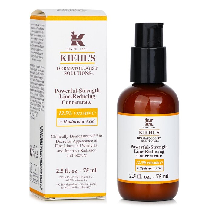 Kiehl's Dermatologist Solutions Powerful Strength Line Reducing Concentrate With 12 5 Vitamin C Hyaluronic Acid 75ml