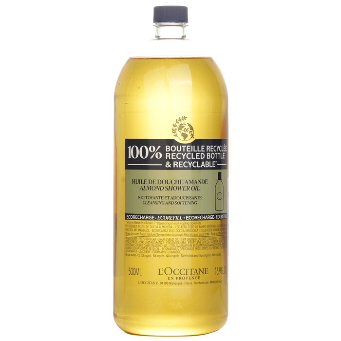 L Occitane Almond Cleansing Softening Shower Oil Eco Refill 500ml