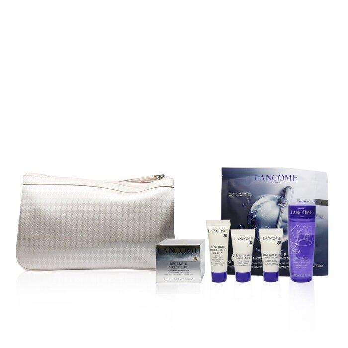 Lancome Renergie Travel Set Lifting Cream Gel Lotion Serum Eye Cream Genifique Mask 5Pcs 1Bag