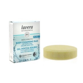 Lavera Basis Sensitiv 2 In 1 Hair Skin Body Cleansing Bar With Organic Aloe Vera 50g