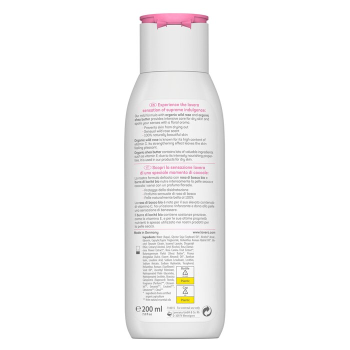 Lavera Body Lotion Delicate With Organic Wild Rose Organic Shea Butter For Normal To Dry Skin 200ml