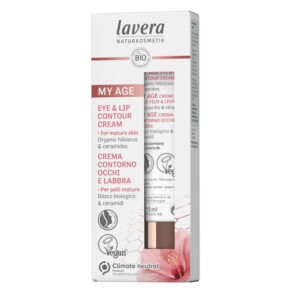 Kem Dưỡng Vùng Mắt & Môi My Age Lavera Với Chiết Xuất Hoa Hibiscus & Ceramides Cho Da Lão Hóa 15ml chính hãng